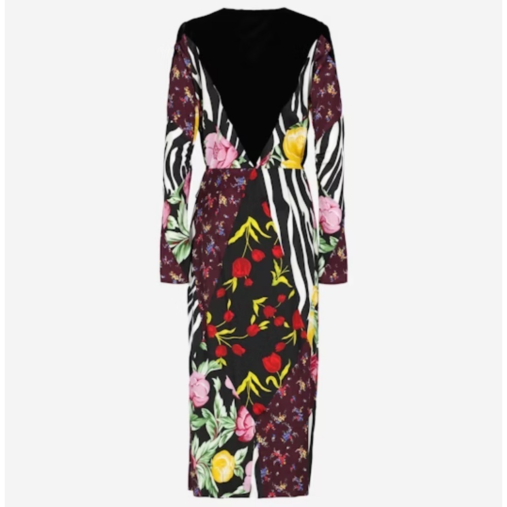ATTICO VICTORIA floral SATIN AND VELVET DRESS - Picture 3 of 16